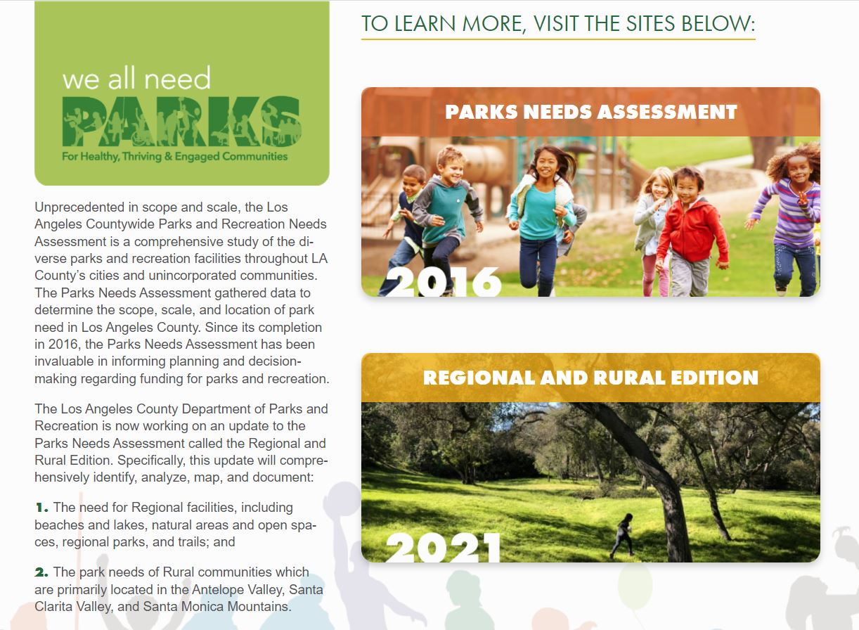 Public Access to Park Needs Data